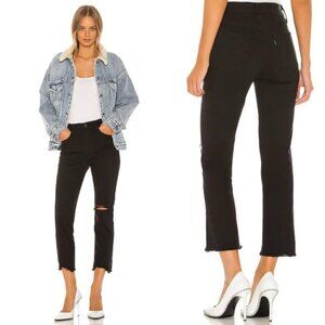 724 High Rise Straight Crop in Black PixelLEVI'S size 25